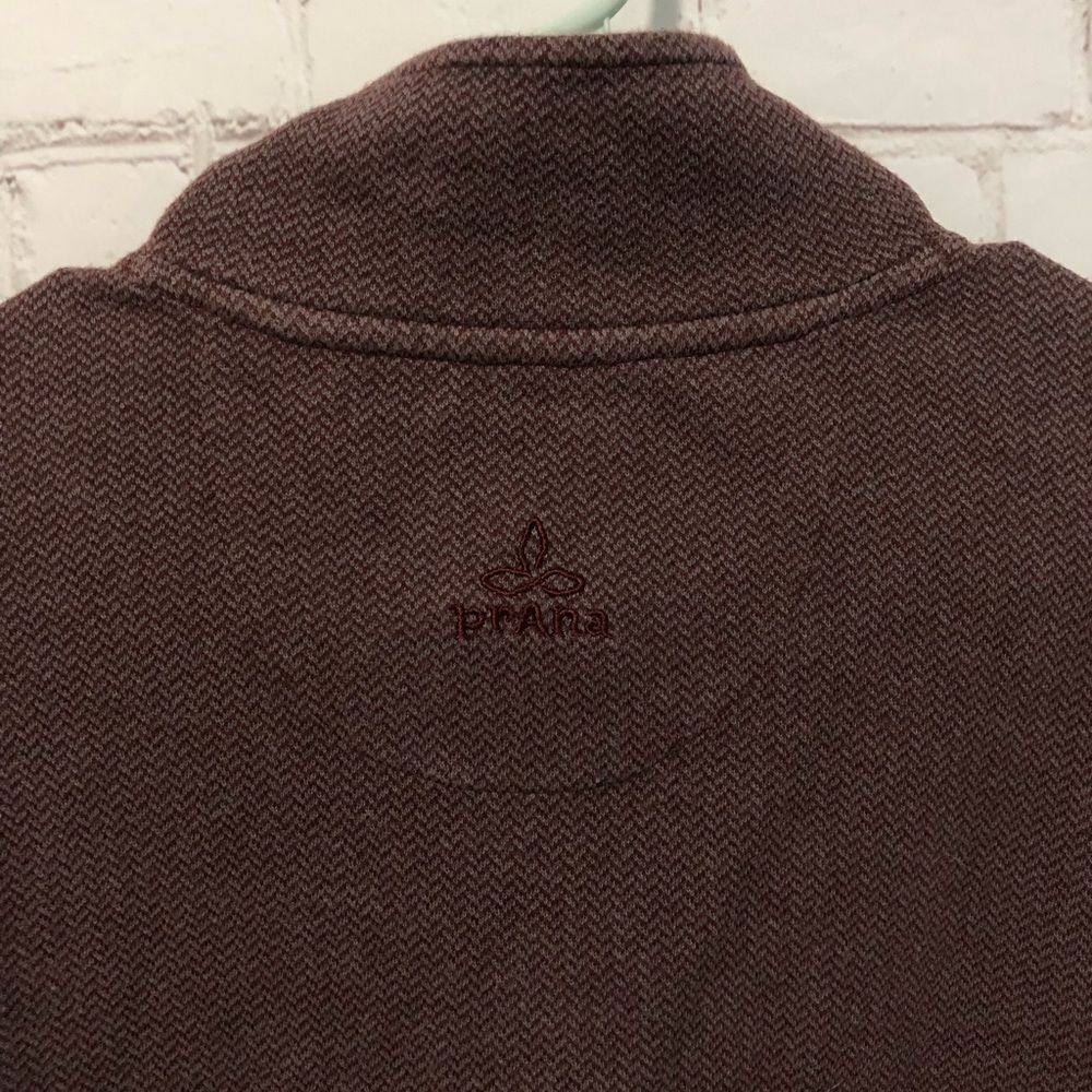 Prana Red Pullover 1/4 Zip Sweater Men's Sz Small - Picture 7 of 7